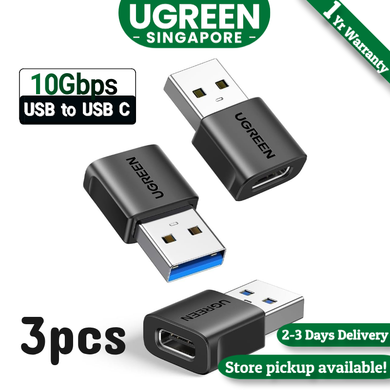 UGREEN 10Gbps USB to USB C Adapter 2 Pack, Type C Female to Type A Male Adaptor USB 3.0 Fast Charge and Sync Converter Compatible with iPhone 14 Pro Max, Galaxy S24, Pixel 9, MacBook Air, iPad