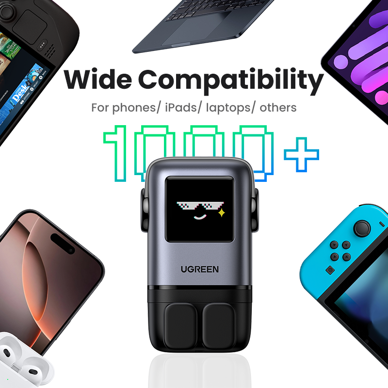 UGREEN Uno Charger 100W RobotGaN Charger 3 USB C 1 USB A Wall Charger GaN Charger for MacBook Pro/Air, Dell XPS, iPad Mini/Pro iPhone 16 15 Pro Max iPhone 16 15 Plus Samng Galaxy S25 S24 Ultra Z Fold5 M14 Z Flip5 , Pixel, and More