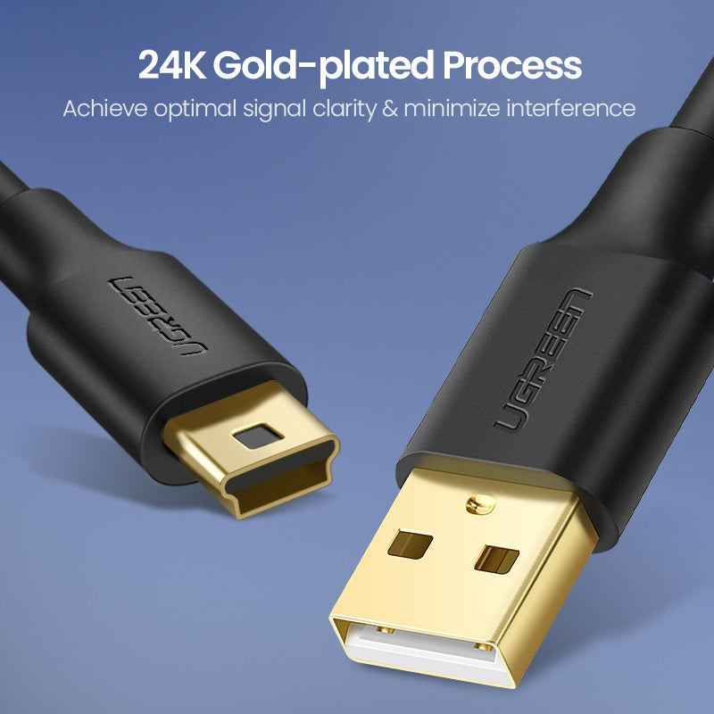 UGREEN USB 2.0 A Male to 5-Pin Mini B Fast Data Charger Cable for MP3 MP4 Players Tablets GPS Digital Camera HDD Dash Cam