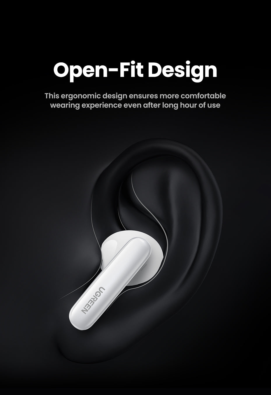 UGREEN HiTune H6 Pro TWS Earphones Wireless Headphones Bluetooth 5.3 Earbuds Double Mic Call Noise Reduction In-Ear Handfree Earbuds