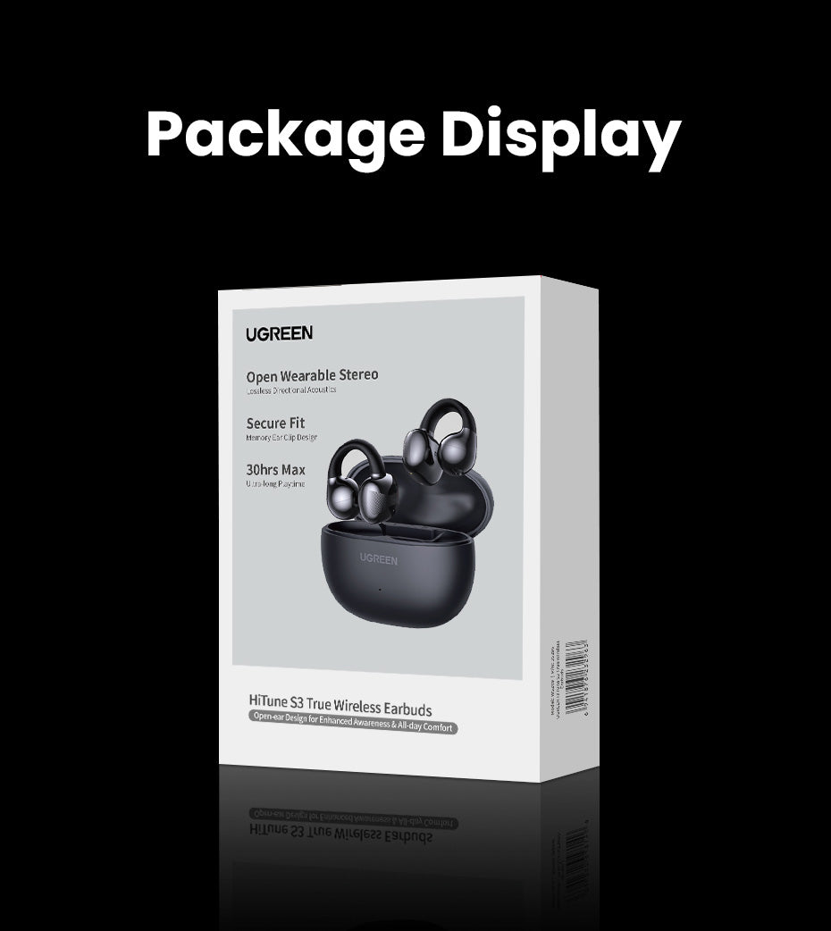 UGREEN Open Ear Headphones Wireless Earbuds Bluetooth 5.4, 30H Playtime, ENC Noise Cancelling Earphone, Hi-Fi Stereo Deep Bass, IPX5 Waterproof, Comfortable Fit for Running Gym