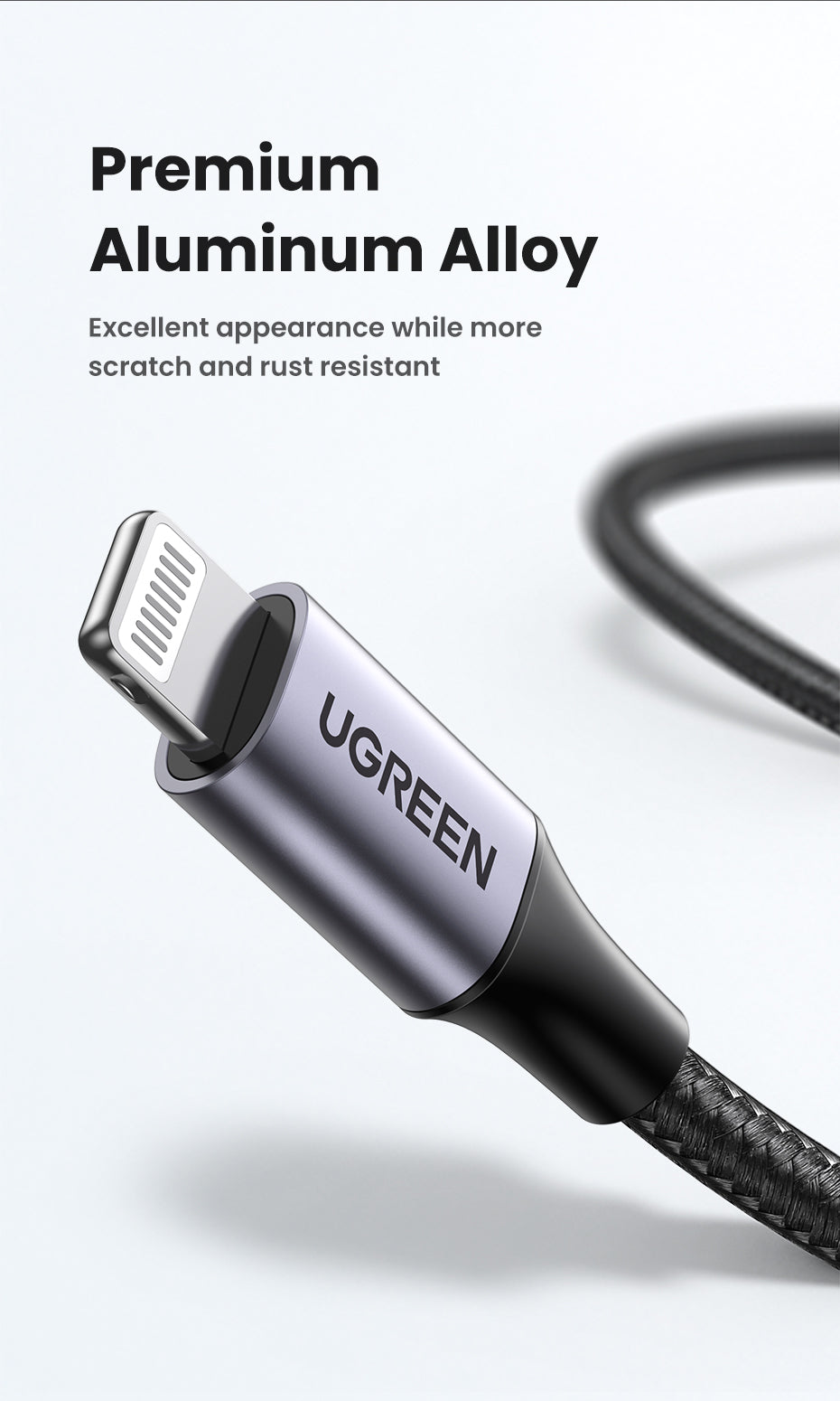 UGREEN MFI PD 20W Charger USB C Type-C to Lightning Cable Nylon Braided Fast Charger Data Sync