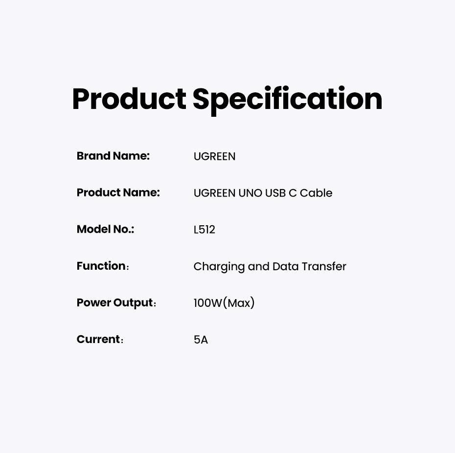 UGREEN Uno 100W USB C to USB C Cable, Fast Charging Type C Cord with LED Display, USB2.0 480Mbps Data Transfer for iPhone 16 Pro Max, MacBook Pro, iPad Pro, Galaxy S24, Pixel, Chromebook, Dell