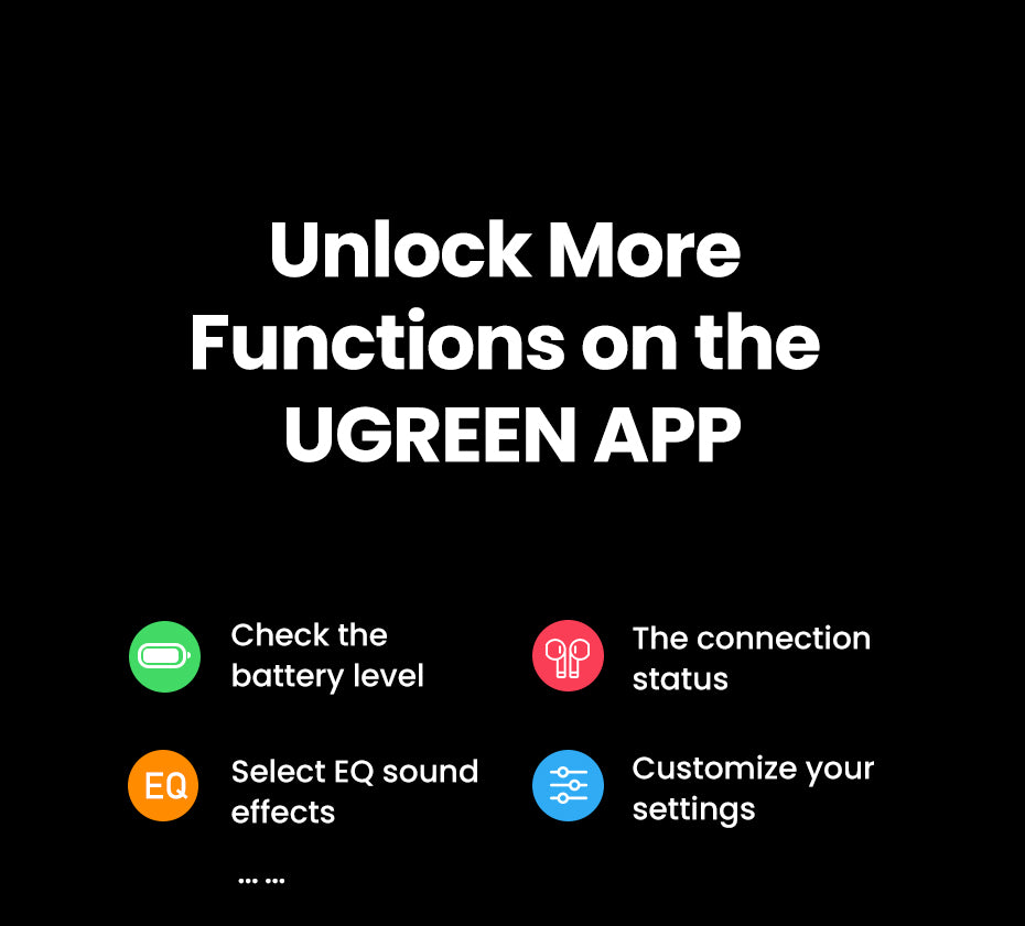 UGREEN HiTune H6 Pro TWS Earphones Wireless Headphones Bluetooth 5.3 Earbuds Double Mic Call Noise Reduction In-Ear Handfree Earbuds