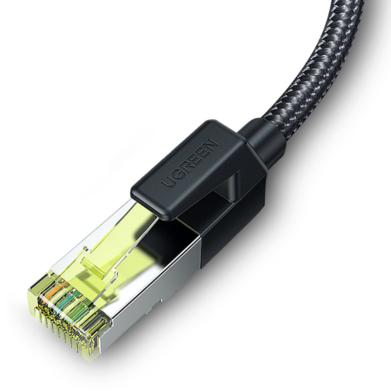 UGREEN 80421 CAT 7 10Gbps Cotton Braided Network Ethernet Cable Strong Nylon Braided Internet Wire CAT7 Lan Cable for Modem Laptops PS5 4 Router RJ45 Cable Pure Copper Ethernet Cable Ethernet