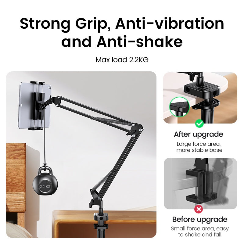 UGREEN Phone Holder Tablet Stand Mount 360 Rotation Adjustable Lazy Cellphone Clip Aluminum for Bed Long Arm