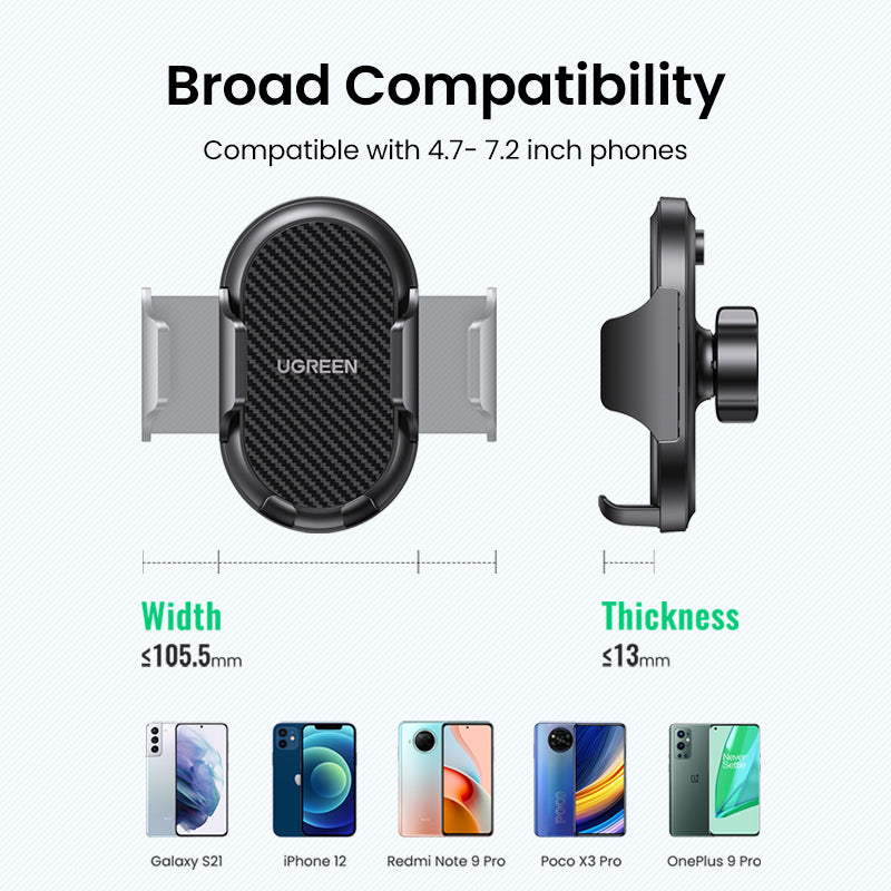 UGREEN Phone Holder for Car Windscreen Mobile Dashboard Mount Gravity Suction Cup Sticky Cradle Long Arm Clamp for iPhone , Samsung Galaxy S22 ,Huawei , Xiaomi, Oneplus