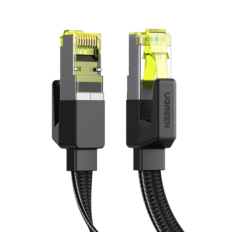 UGREEN Cat 7 10Gbps Flat Braided Ethernet Cable Durable High Speed Patch Cord 600MHz POE LAN RJ45 Gigabit Cable