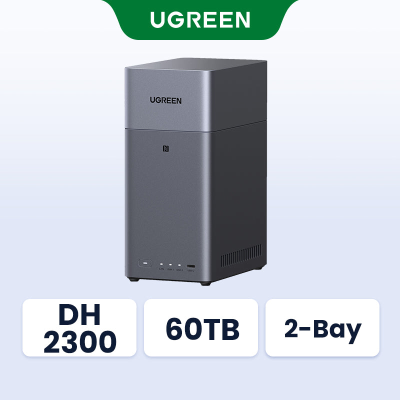 UGREEN NAS DH2300 2-Bay Desktop NAS, Support Capacity 60TB