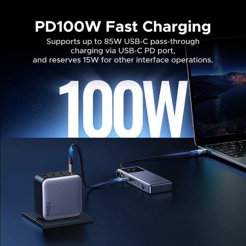 UGREEN Uno USB C Hub, 7-in-1 Type C Adapter with 4K60Hz HDMI Display, 100W Power Delivery, USB C& A Data Ports for MacBook Air, iPad Pro, HP Laptops, Surface, iPhone 16/15 Series