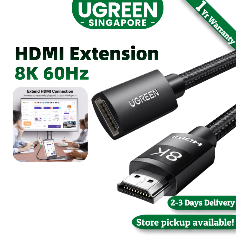 UGREEN HDMI Extension Cable 8K 60Hz HDMI 2.1 Extender Male to Female Compatible with PS5 PS4 Switch Xbox One S 360 BRAVIA XR Roku TV Stick Blu Ray Player Google Chromecast HDTV