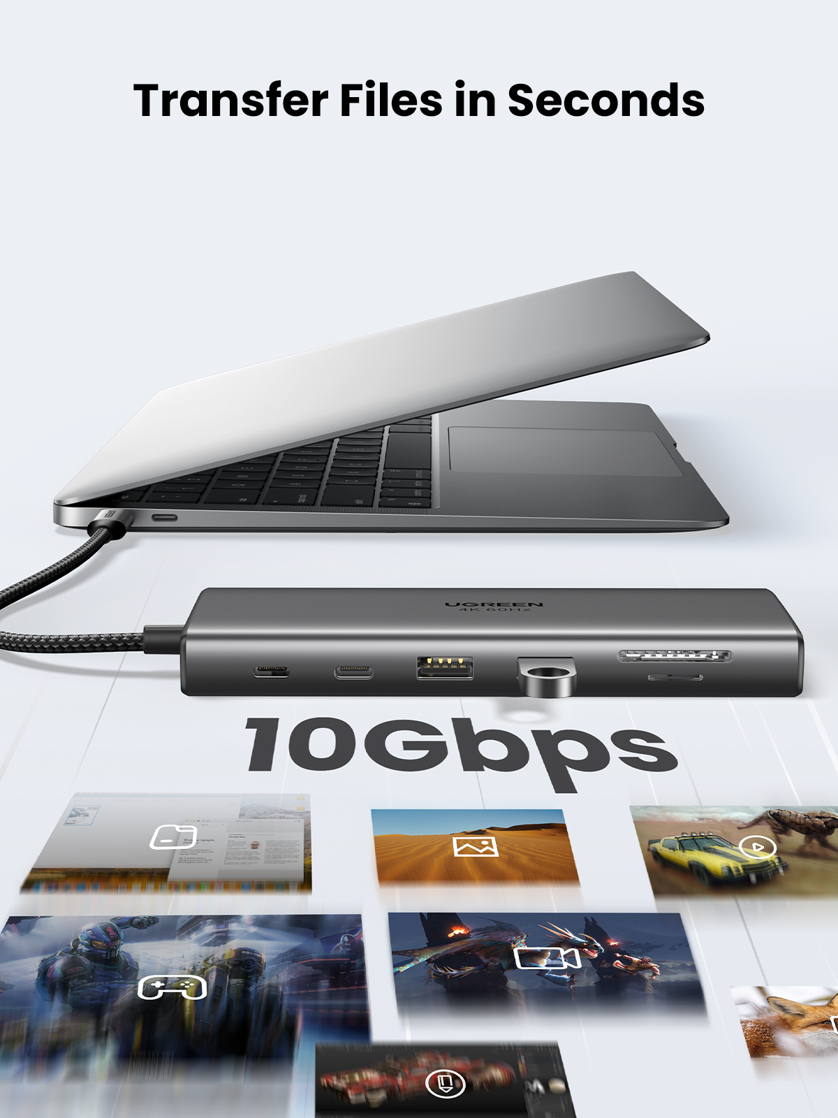 UGREEN USB C Docking, 11-in-1 USB-C Dongle with 4K HDMI & VGA Dual Monitor, 1Gbps Ethernet, 100W PD, 2 USB Ports, 2 USB C Ports,3.5mm Audio Jack, SD/TF Card Slots, USB C Hub Multiport Adapter for Laptop, Tablet