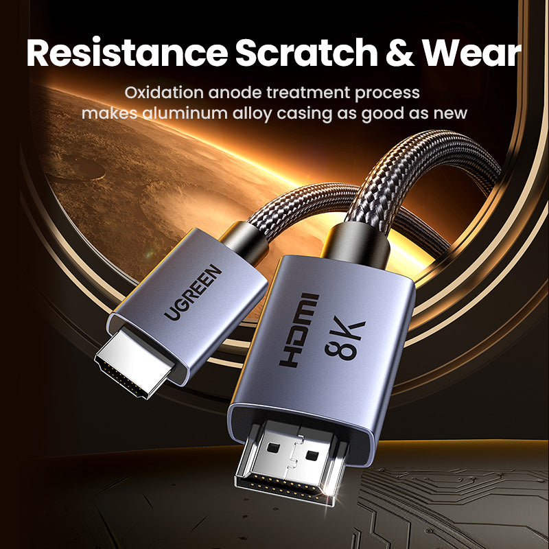 UGREEN HDMI 2.1 HDMI Cable 8K 48Gbps Ultra High Speed Cord 4K240Hz/8K60Hz Support Dynamic HDR eARC Dolby Atmos HDCP Compatible with PS5 PS4 Xbox Roku TV HDTV Blu-ray Projector