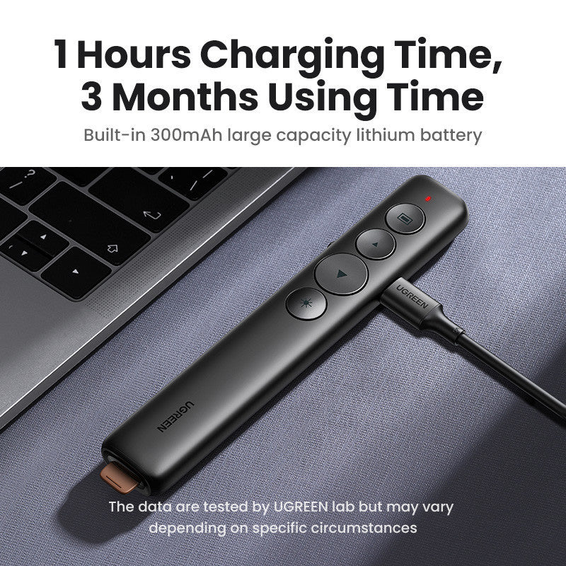 UGREEN Wireless Presenter Presentation Remote Clicker Laser Pointer 2.4GHz USB Powerpoint PPT Pen for Office Mac Window