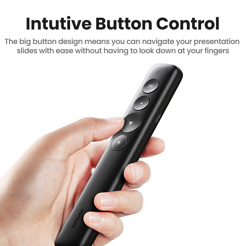UGREEN Wireless Presenter Presentation Remote Clicker Laser Pointer 2.4GHz USB Powerpoint PPT Pen for Office Mac Window