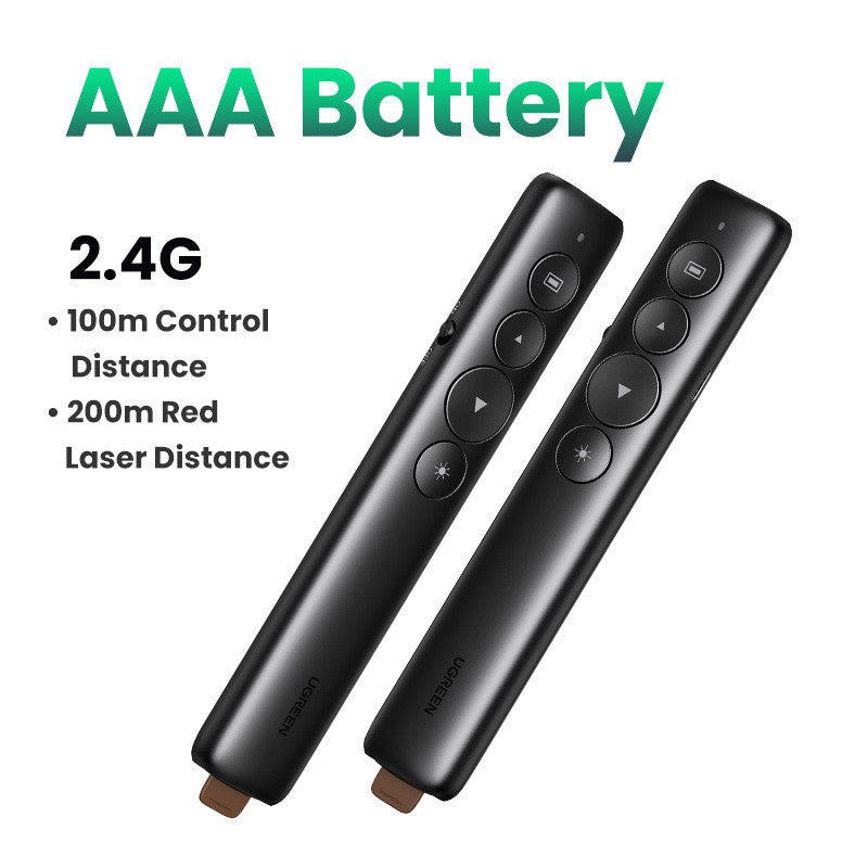 UGREEN Wireless Presenter Presentation Remote Clicker Laser Pointer 2.4GHz USB Powerpoint PPT Pen for Office Mac Window