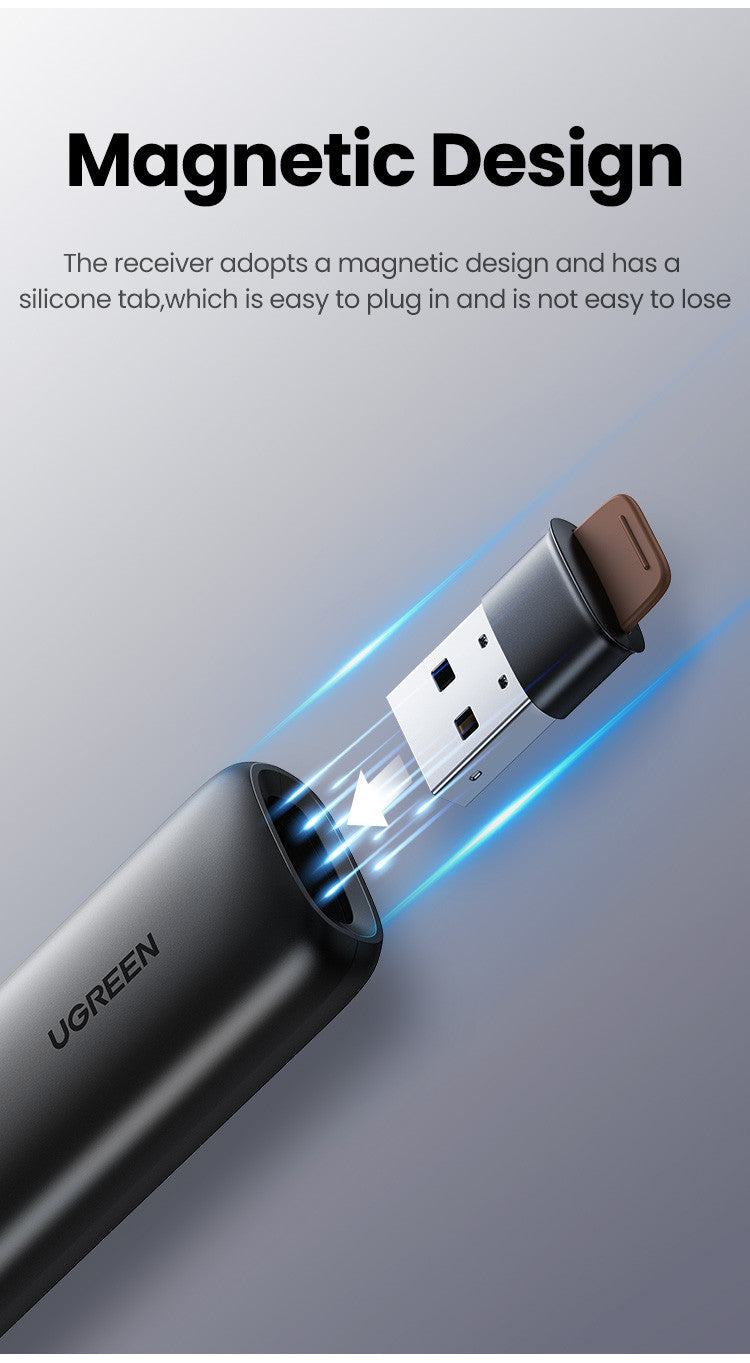 UGREEN Wireless Presenter Presentation Remote Clicker Laser Pointer 2.4GHz USB Powerpoint PPT Pen for Office Mac Window