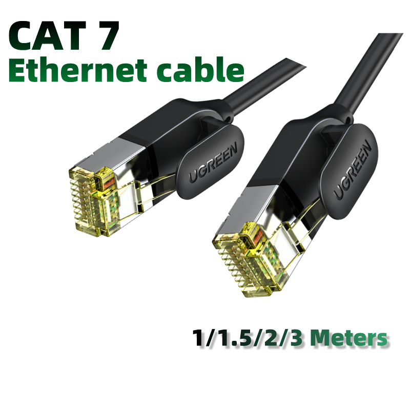UGREEN 80424 CAT 7 10Gbps Cotton Braided Network Ethernet Cable Strong Nylon Braided Internet Wire CAT7 Lan Cable for Modem Laptops PS5 4 Router RJ45 Cable Pure Copper Ethernet Cable Ethernet