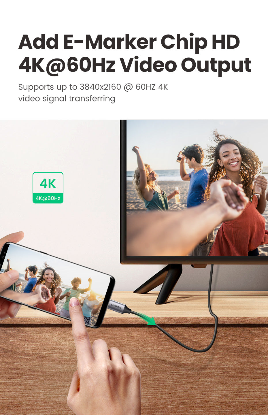 UGREEN 60W Type C Fast Charging 4K60Hz Cord QC4.0 20V3A Charger Data Line 400Mbps USB C to USB C Cable Delivery Charging Cord