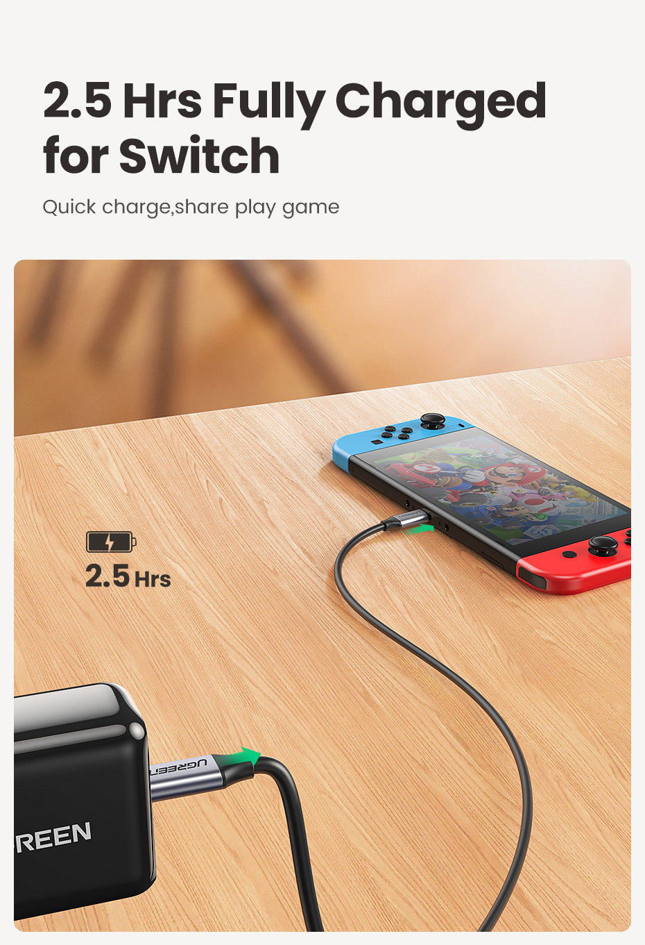 UGREEN 60W Type C Fast Charging 4K60Hz Cord QC4.0 20V3A Charger Data Line 400Mbps USB C to USB C Cable Delivery Charging Cord