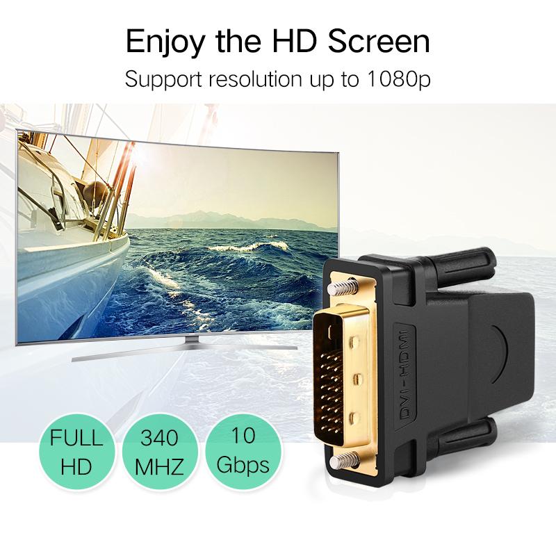 UGREEN 20124 HDMI to DVI 24+1 Adapter Female to Male 1080P HDTV Converter DVI Connector for PC PS3 Projector TV Box