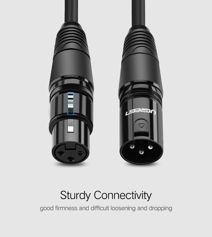 UGREEN 20708 Original XLR Cable Microphone Audio Sound Cannon Aux Cable Male to Female