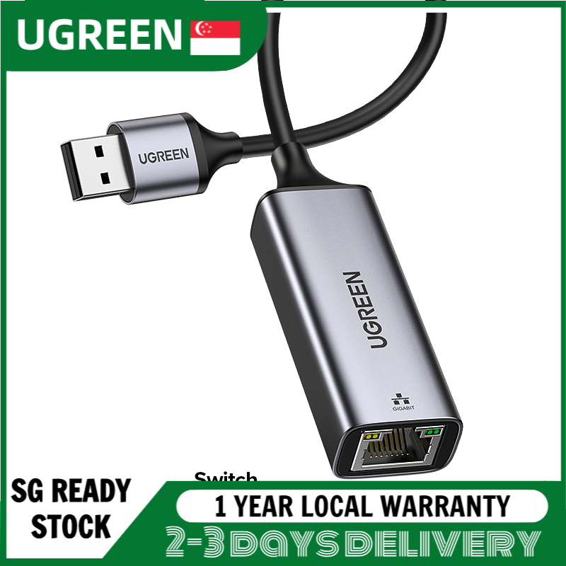 UGREEN 50922 USB to RJ45 Ethernet Adapter Aluminum Case (Space Gray)