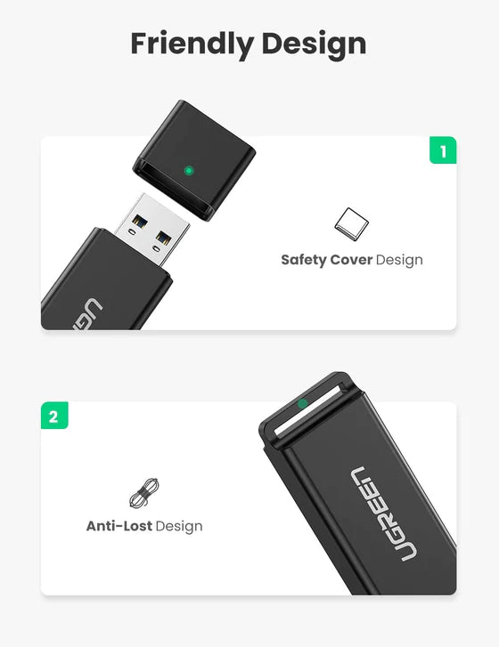 UGREEN 40752 USB 3.0 to TF + SD Dual Card Reader (Black)
