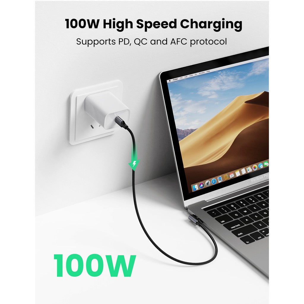 UGREEN 100W 5A USB C to USB C Cable Right Angle PD Fast Charge Type C 90 Degree Power Data Cable