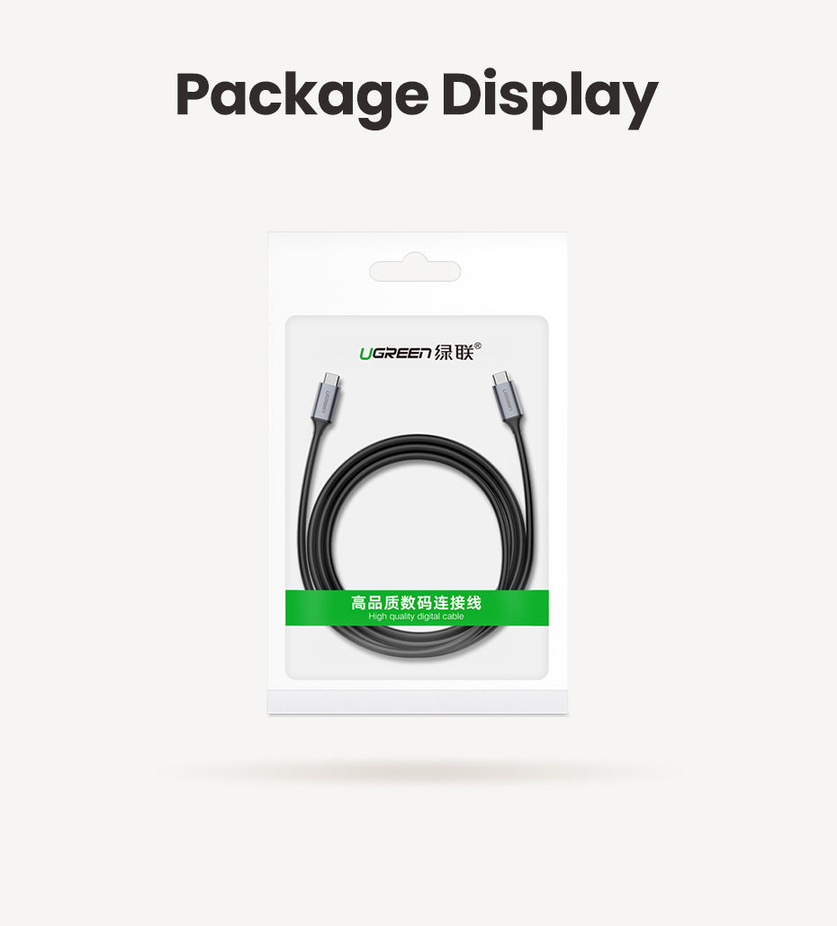 UGREEN 60W Type C Fast Charging 4K60Hz Cord QC4.0 20V3A Charger Data Line 400Mbps USB C to USB C Cable Delivery Charging Cord