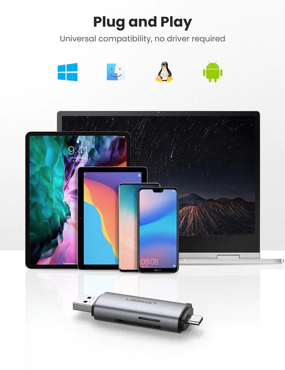 UGREEN 50706 2-in-1 USB C OTG Card Reader