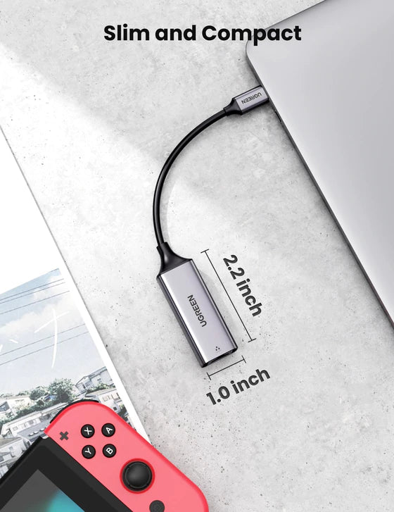 UGREEN 50737 USB Type C to 10/100/1000M Ethernet Adapter (Space Gray)