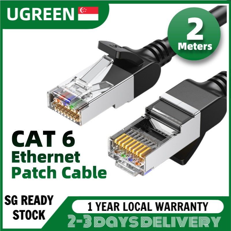 UGREEN 50192 Cat6 Ethernet Patch Cable Gigabit RJ45 Network Wire Lan Cable Plug Cat 6 Connector for Computer, PC,and other device