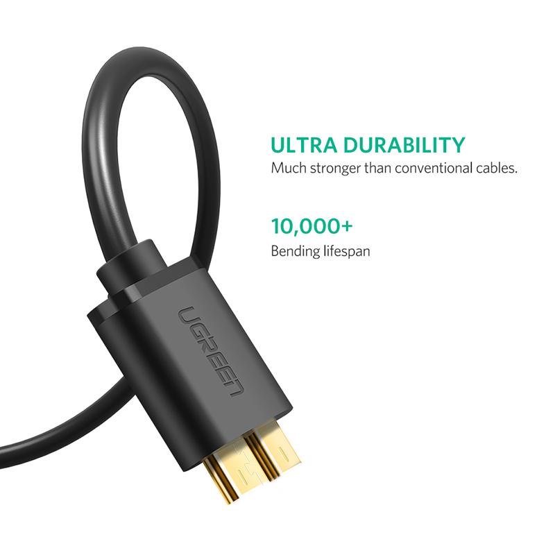 UGREEN 10840 USB 3.0 A Male to Micro USB 3.0 Male Cable 0.5m (Black)