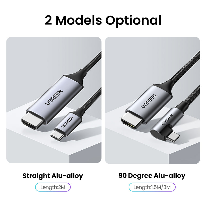 UGREEN 50570 USB C to HDMI Male to Male Cable Aluminum Shell 1.5m (Gray Black)