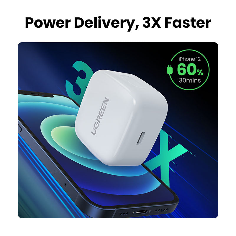 UGREEN 60451 20W PD Fast Charger UK (White)