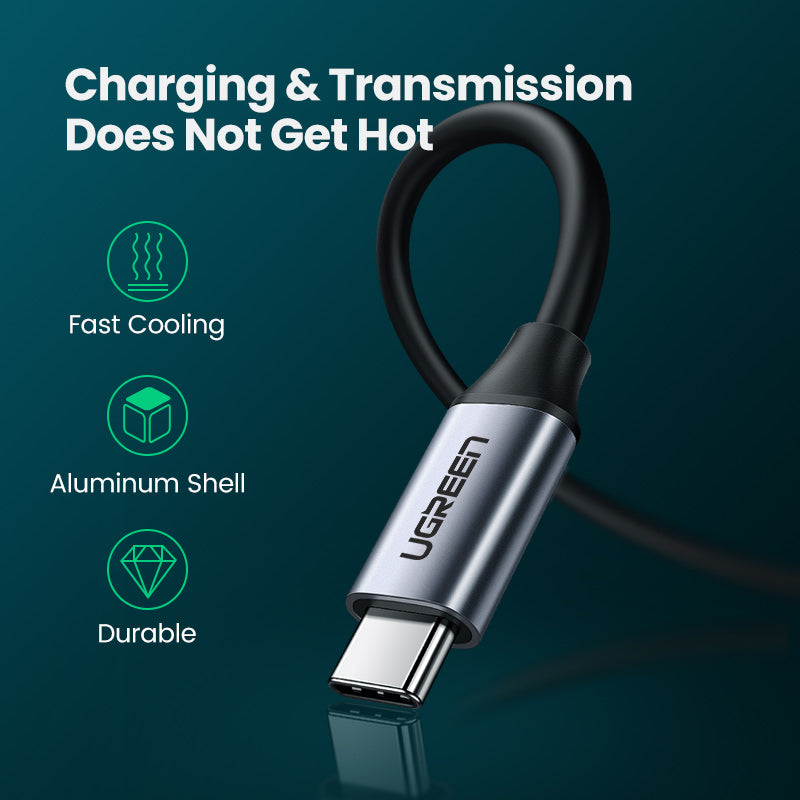 UGREEN 60W Type C Fast Charging 4K60Hz Cord QC4.0 20V3A Charger Data Line 400Mbps USB C to USB C Cable Delivery Charging Cord