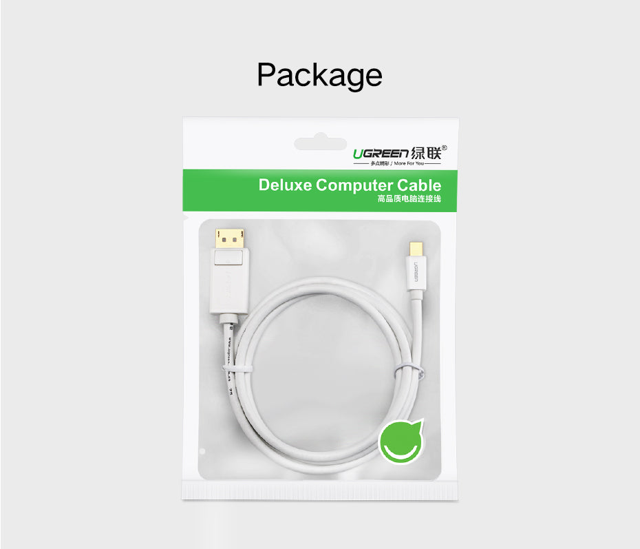 UGREEN 10477 Mini DP to DP Cable 1.5m (Black)