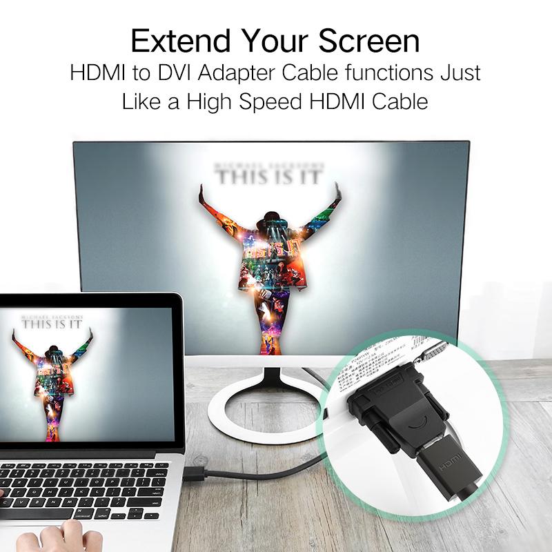 UGREEN 20124 HDMI to DVI 24+1 Adapter Female to Male 1080P HDTV Converter DVI Connector for PC PS3 Projector TV Box