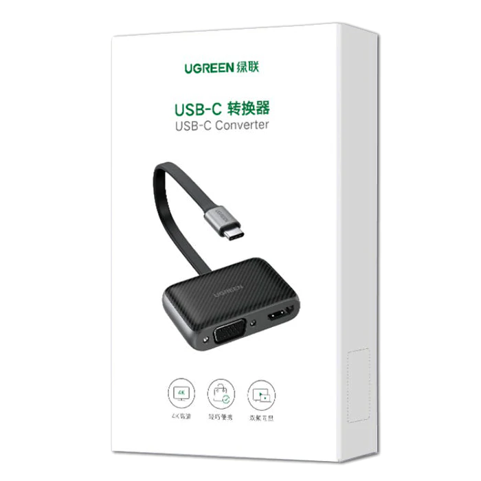 UGREEN 70549 USB C to HDMI VGA Adapter Flat Cable