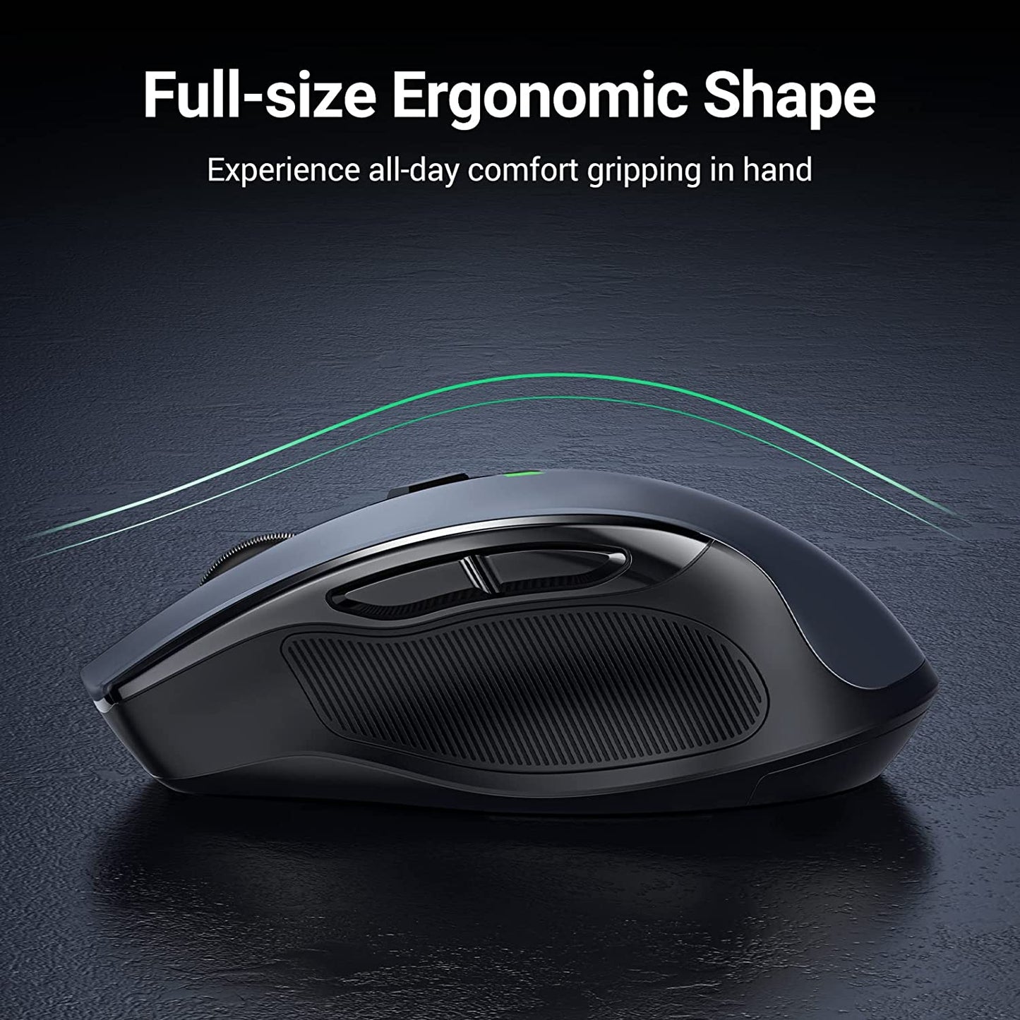 UGREEN 90545 Ergonomic Wireless Mouse with Nano Receiver, 5-Level 4000 DPI 6 Buttons, 2.4G USB Cordless Silent Mice, Wireless Mouse