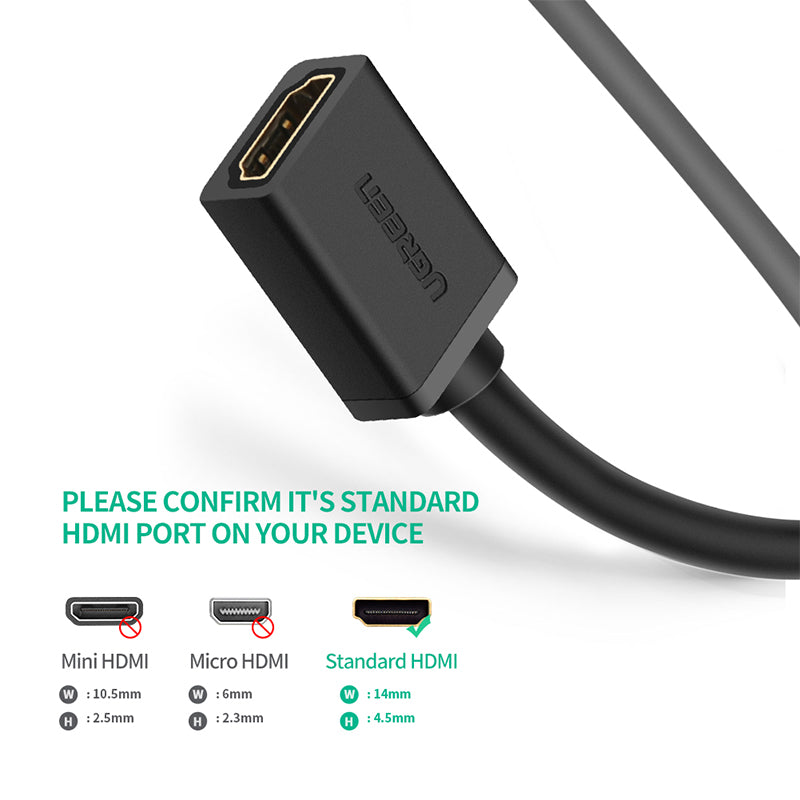UGREEN 10140 0.5M HDMI Extension Cable 4K/60Hz HDMI Extender Male to Female