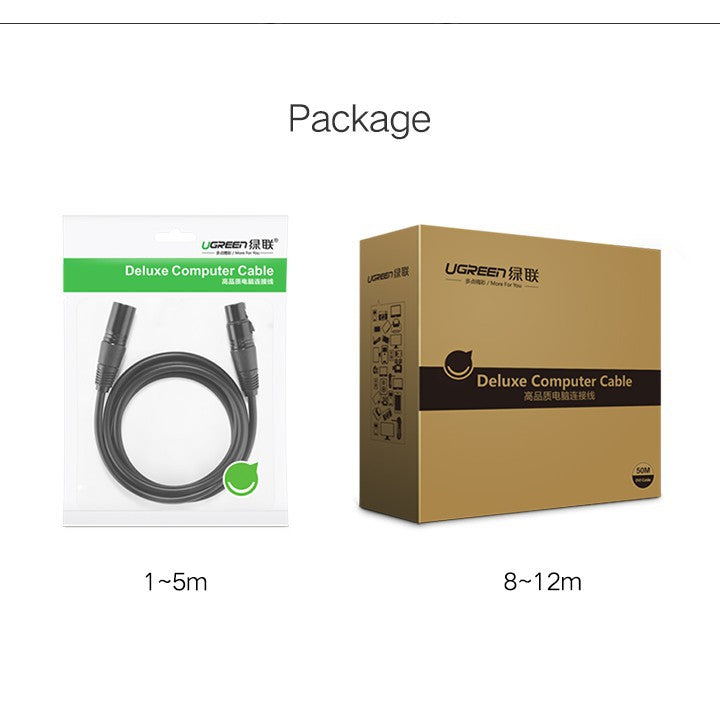 UGREEN 20708 Original XLR Cable Microphone Audio Sound Cannon Aux Cable Male to Female