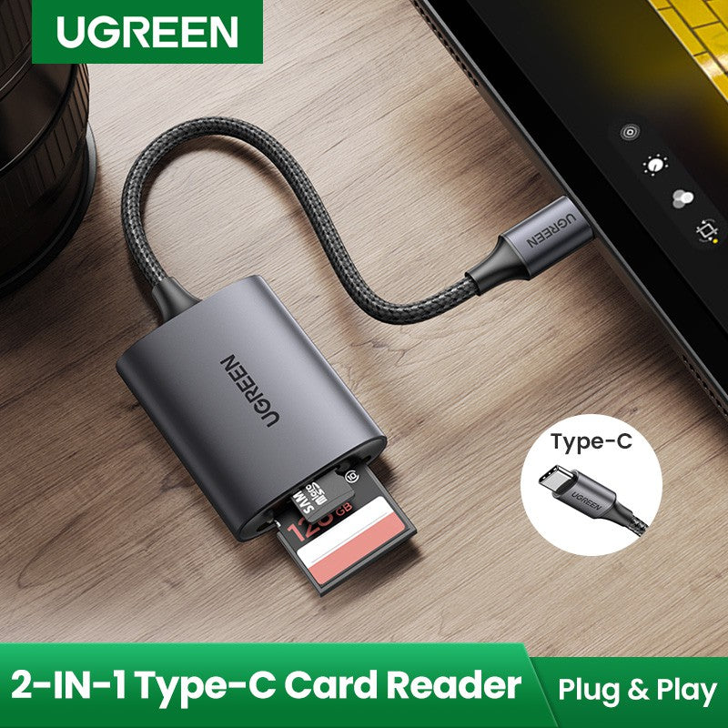UGREEN 80888 Type-C To TF SD Card Reader For ipad Laptop Accessories Memory Card Adapter SD Card Reader