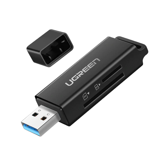 UGREEN 40752 USB 3.0 to TF + SD Dual Card Reader (Black)