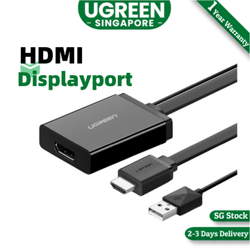UGREEN 40238 HDMI to DisplayPort Convertor for  Display-port monitor compatiable for laptop, PC, PS4, PS4 Pro, Xbox, DVD Player, Blu-Ray Player