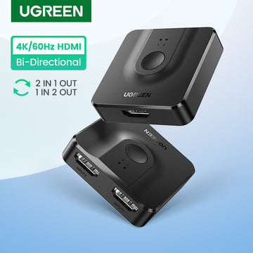 UGREEN HDMI / Displayport Switch 4K 60Hz HDMI/DP 2.0 Splitter Switcher 2 in 1 Out/1 in 2 Out, Bi-Directional HDMI/DP Box Compatible with Switch, PS5 PS4, Xbox, Monitor, Fire Stick