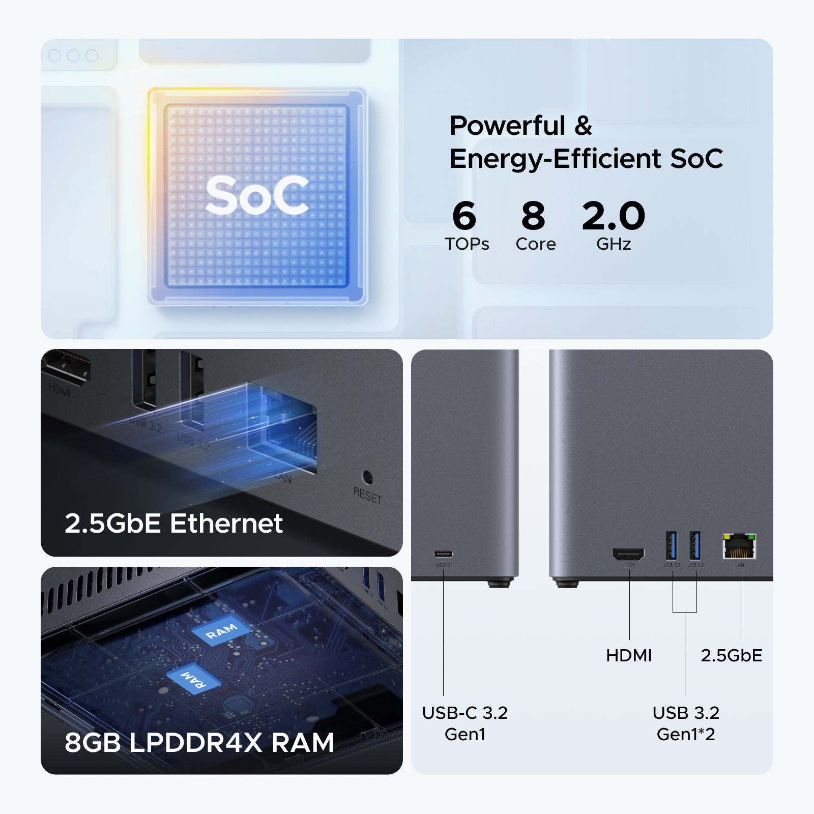 UGREEN NASync DH4300 Plus 4-Bay Desktop NAS, Support Capacity