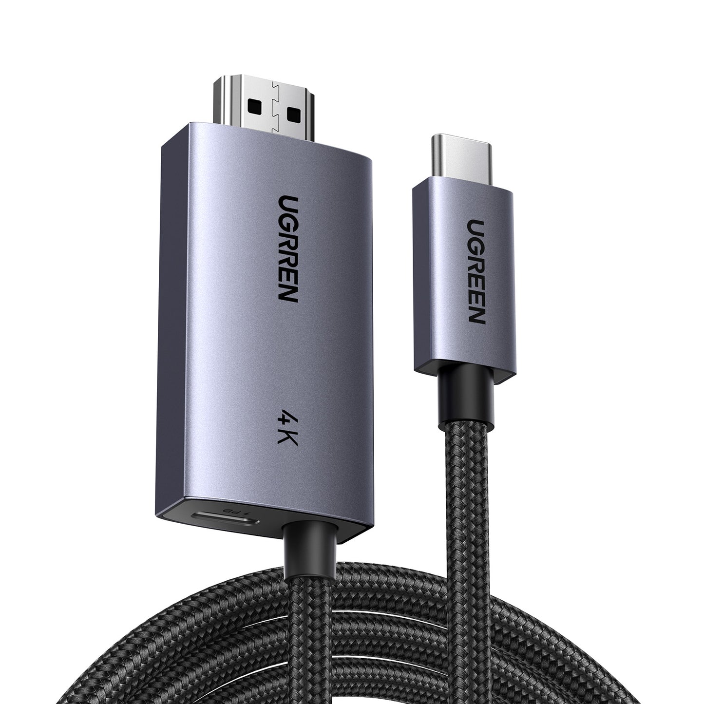 UGREEN 4K60Hz Unidirectional USB C to HDMI Cable 2M with 100W PD Fast Charging Adapter 2-in-1 Thunderbolt Type C Compatible with iPhone 16 Pro Max, SteamDeck, MacBook, iPad, Galaxy S24, XPS
