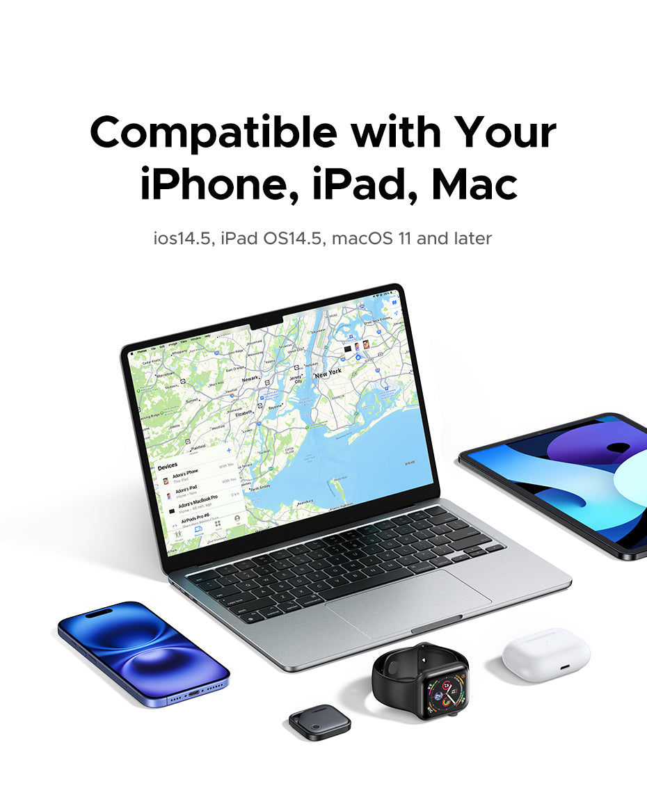 UGREEN Smart Tracker Apple FMN Anti-lost Device Basic Black Plastic Universal Structure Button Battery FMN Certification for IOS iPhone 16 15 13 Series